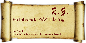 Reinhardt Zétény névjegykártya